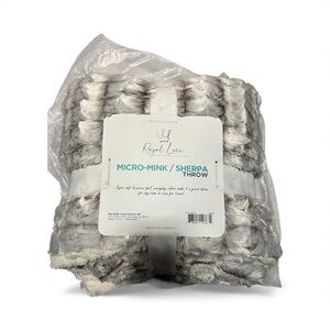 Royal Luxe Gray Micro-Mink Sherpa Throw